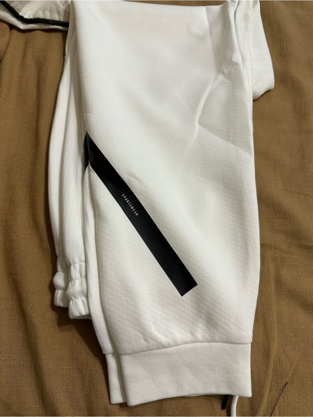 Adidas ZNE White Jogger Sweatpants with Black Logo - Picture 3 of 6
